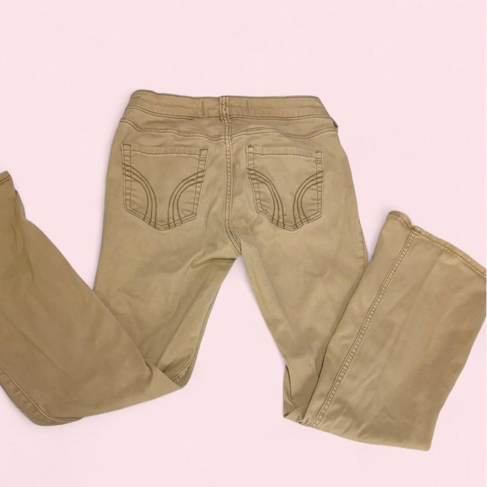 Beige Hollister Size 25 low rise flare jeans Y2k mcbling low rise flare